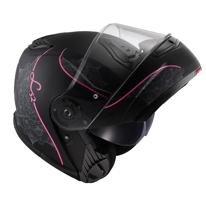 LS2 STROBE 2 LUX MAT SİYAH-PEMBE KASK