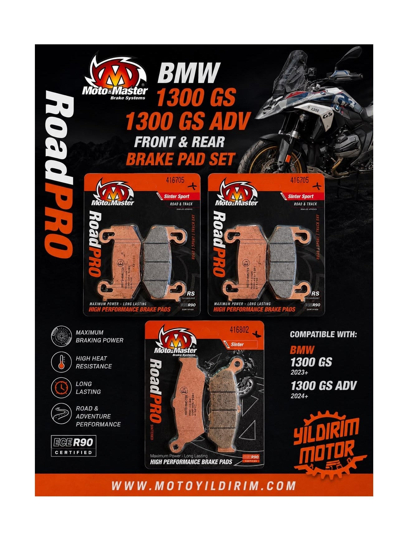 MOTO MASTER BMW 1300 GS /ADV ÖN ARKA BALATA SETİ