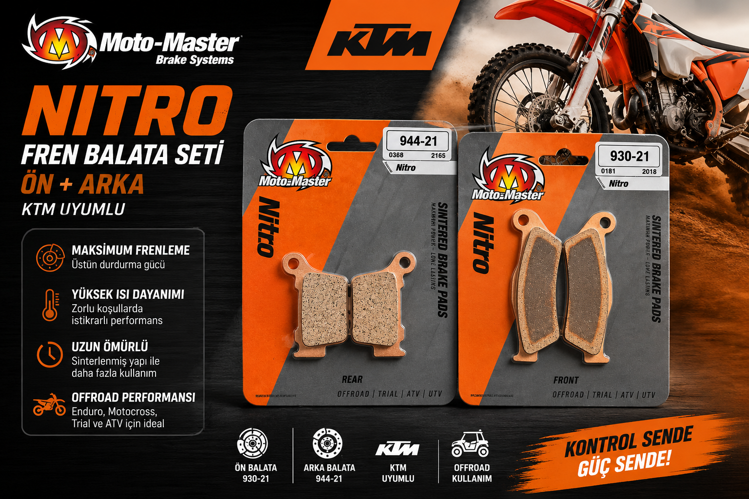 MOTO MASTER KTM EXC/EXC-F ÖN ARKA BALATA SETİ 