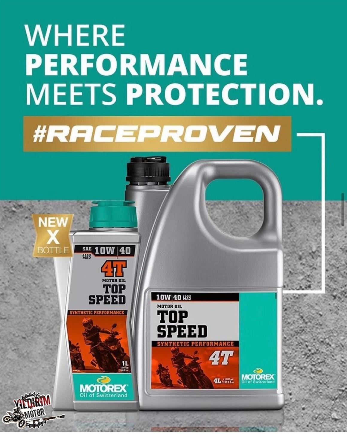 MOTOREX TOP SPEED 4T SAE 10W40 JASO MA2 YAĞ 4LT