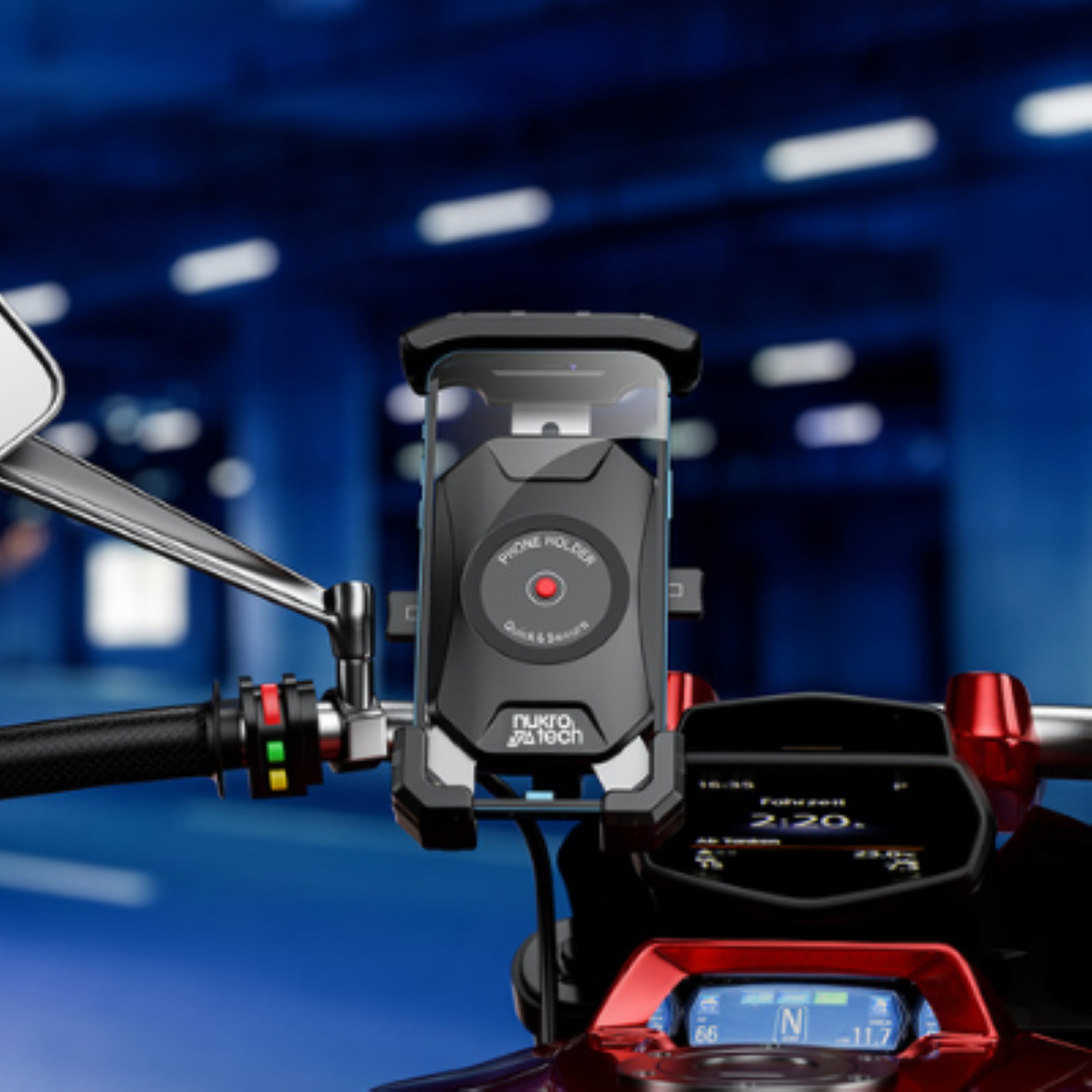 NUKROTECH TN GİDON VE AYNA BAĞLANTILI TELEFON TUTUCU 