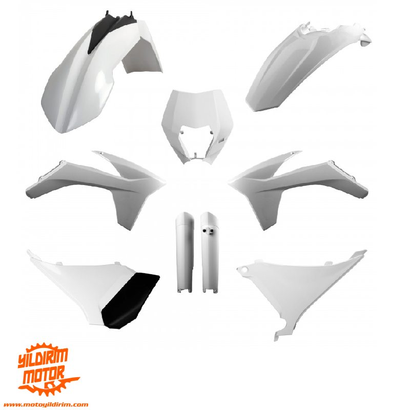 POLİSPORT KTM FULL PLASTİK GRENAJ SET BEYAZ SİYAH