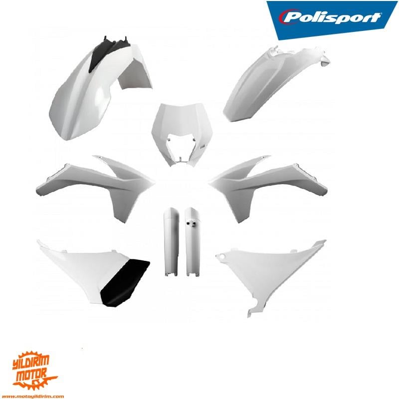 POLİSPORT KTM FULL PLASTİK GRENAJ SET BEYAZ SİYAH