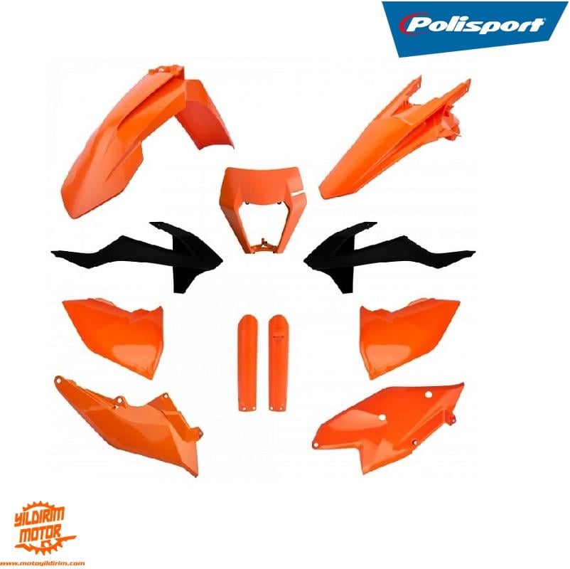 POLİSPORT KTM FULL PLASTİK GRENAJ SET TURUNCU SİYAH 17-19