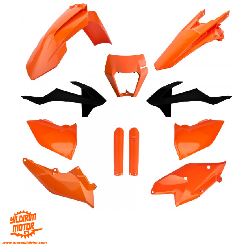 POLİSPORT KTM PLASTİK GRENAJ SET TURUNCU SİYAH