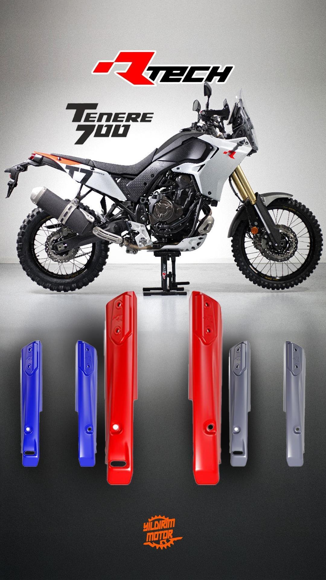 RTECH TENERE 700 ÖN AMORTİSÖR KORUMA GRİ 19-24