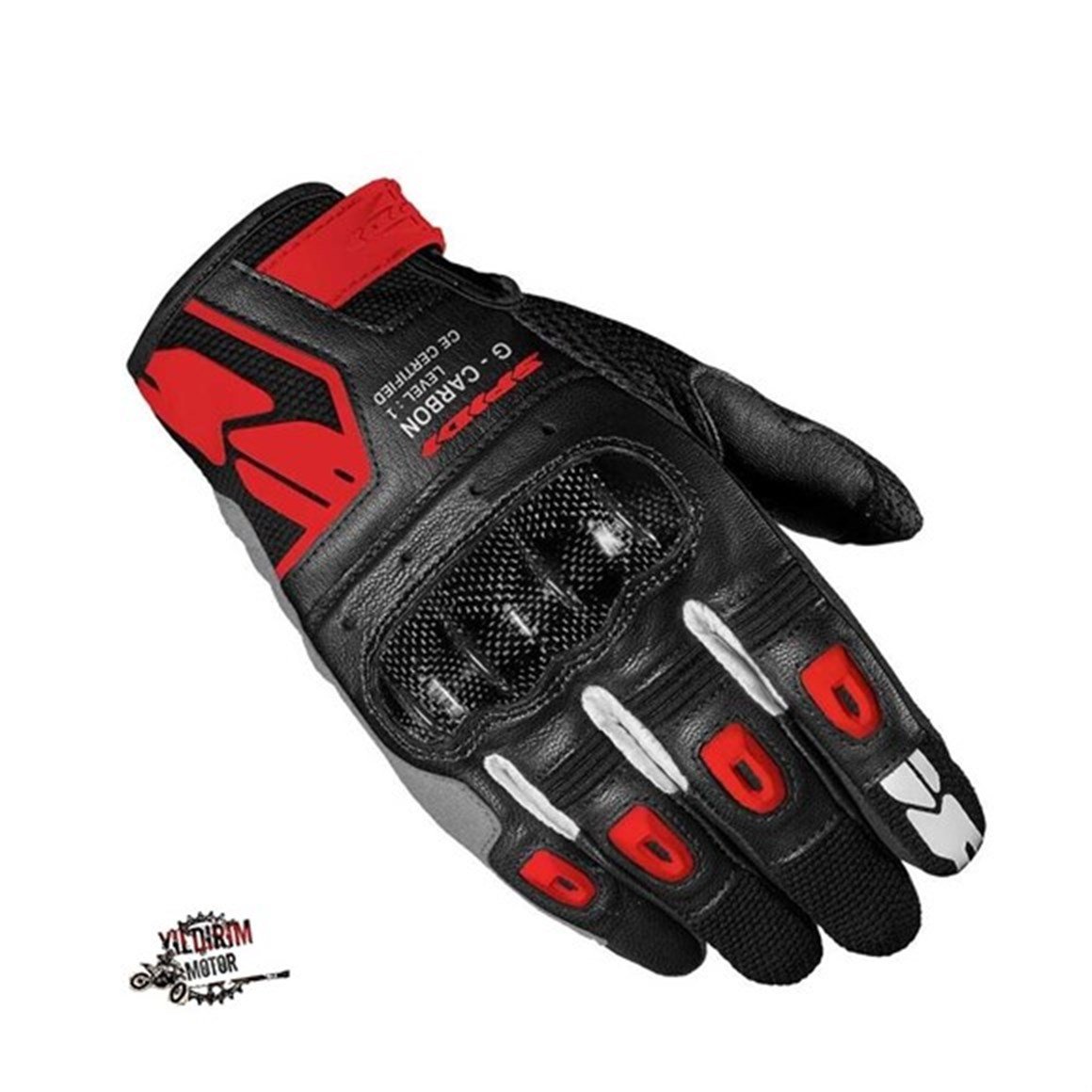 SPIDI G-CARBON YAZLIK ELDİVEN SİYAH-KIRMIZI