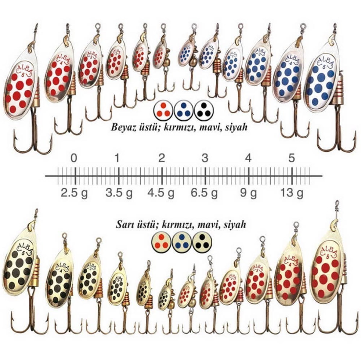 AlbaStar 202 Rems Döner Olta Kaşığı Beyaz 2,5 Gr ( No: 0 )