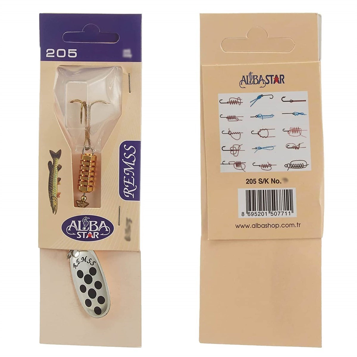 AlbaStar 205 Rems Döner Olta Kaşığı Beyaz 2,5 Gr ( No: 0 )