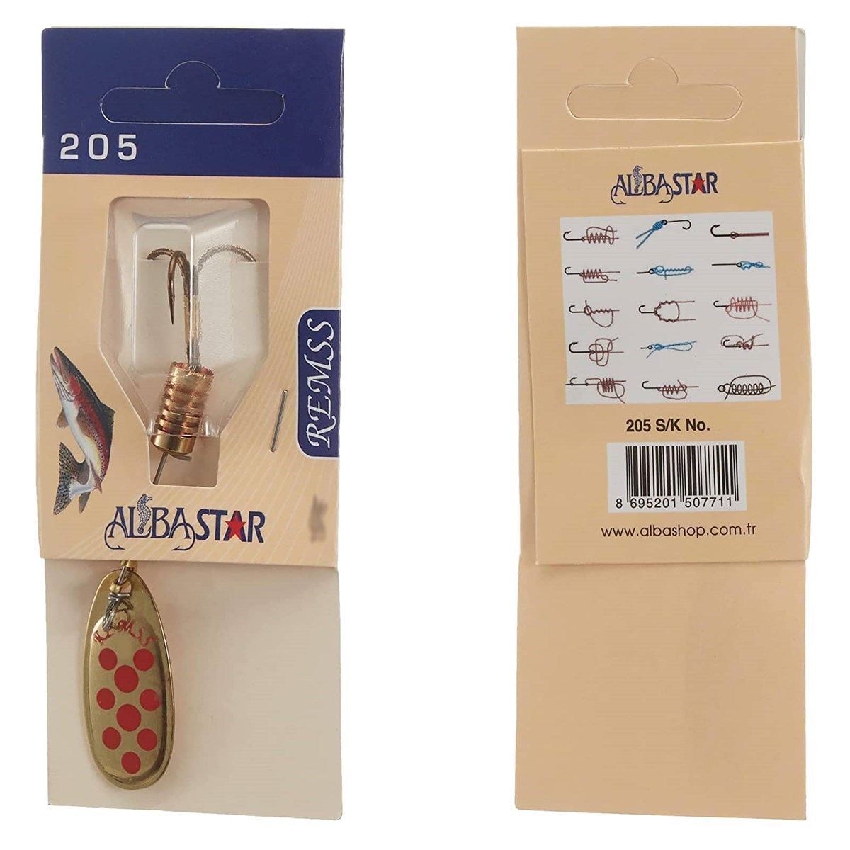 AlbaStar 205 Rems Döner Olta Kaşığı Sarı 2,5 Gr ( No: 0 )