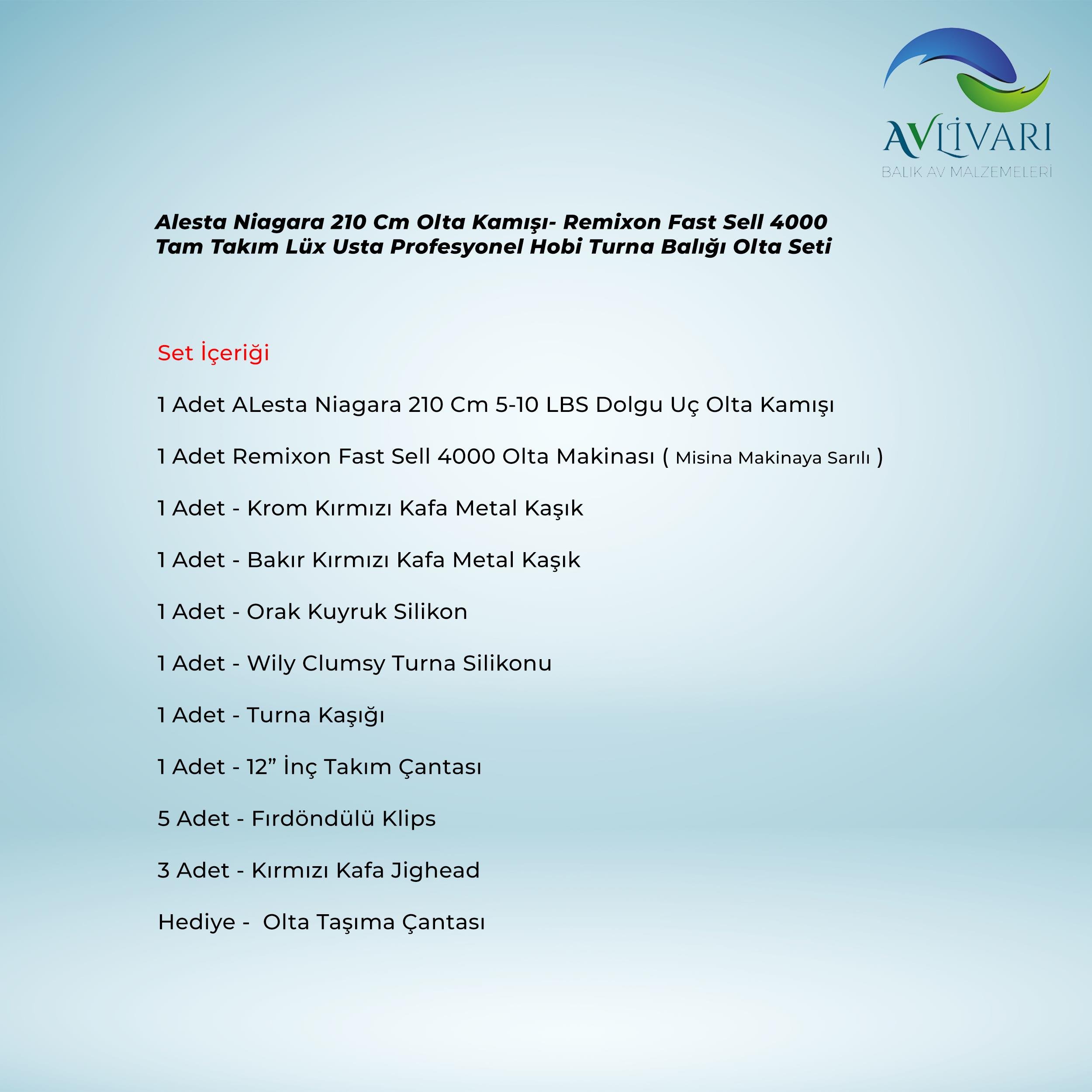 Alesta Niagara 210 Cm Olta Kamışı- Remixon Fast Sell 4000 Tam Takım Lüx Usta Profesyonel Hobi Turna Balığı Olta Seti