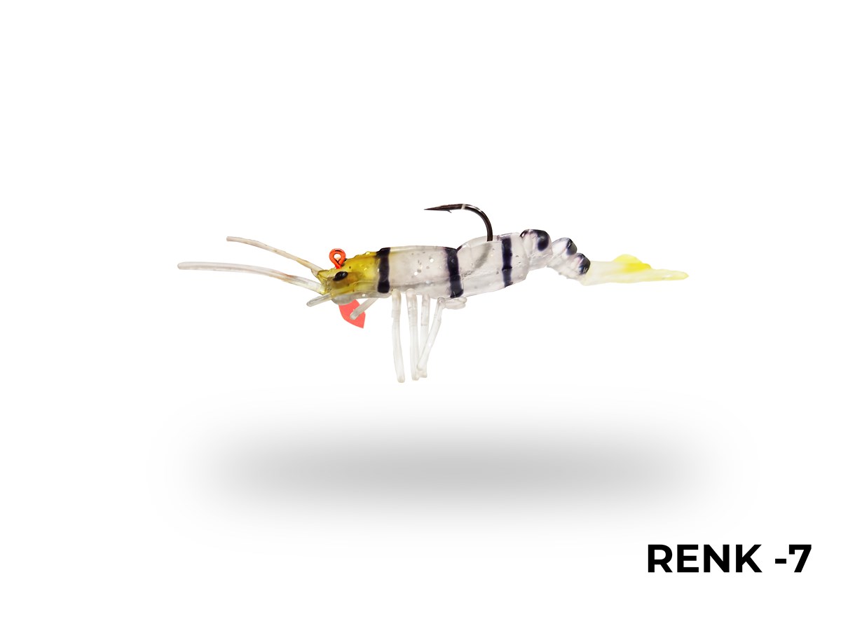 Avlivari 3D Shrimp 6gr  7.62cm Zıplatmalı Silikon Karides