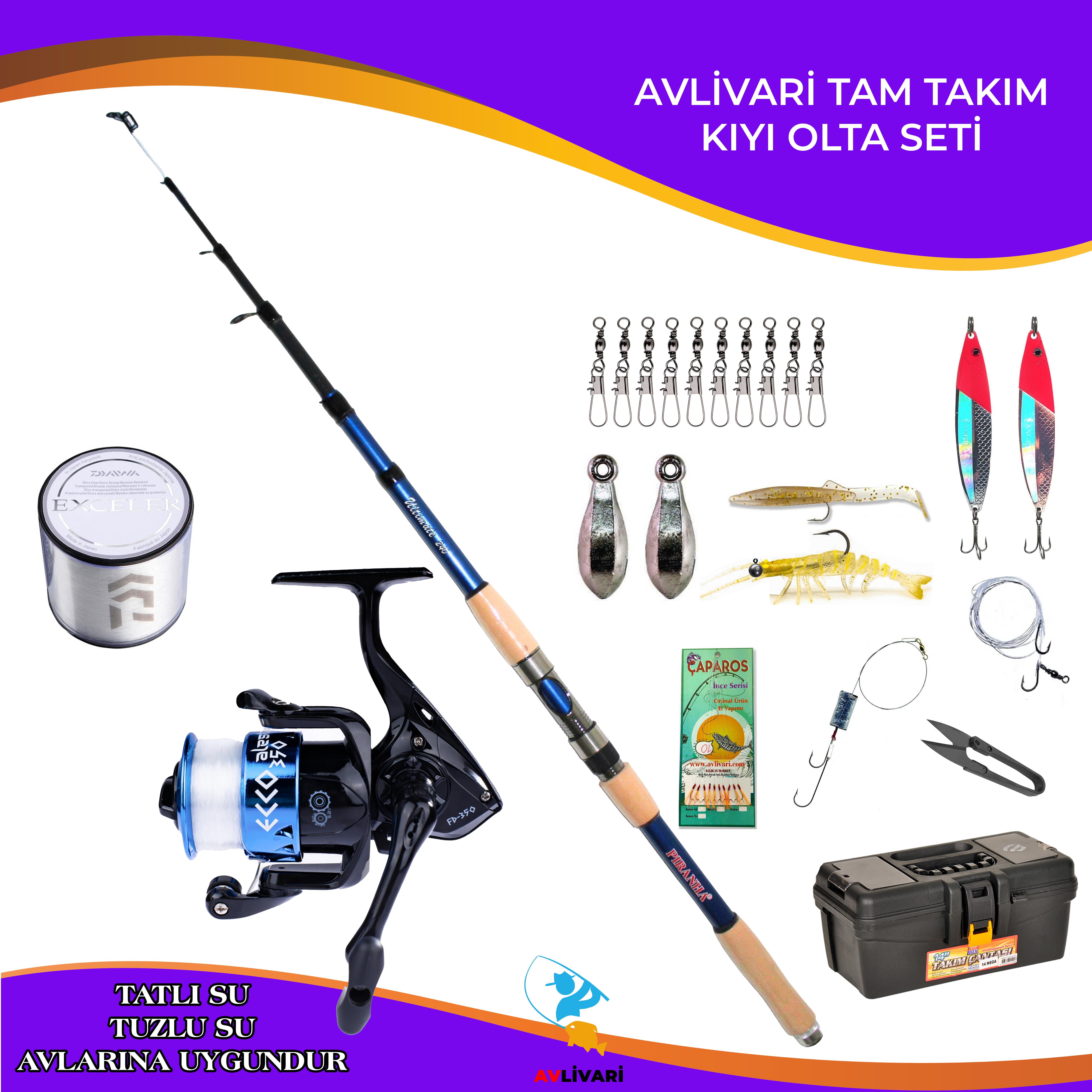 Avlivari Kube Ultimate 300 Cm 50-100 Avlivari Ecco 5000 Olta Makinası  Tam Takım Lüx Usta Profesyonel Hobi Göl ve Deniz Olta Seti