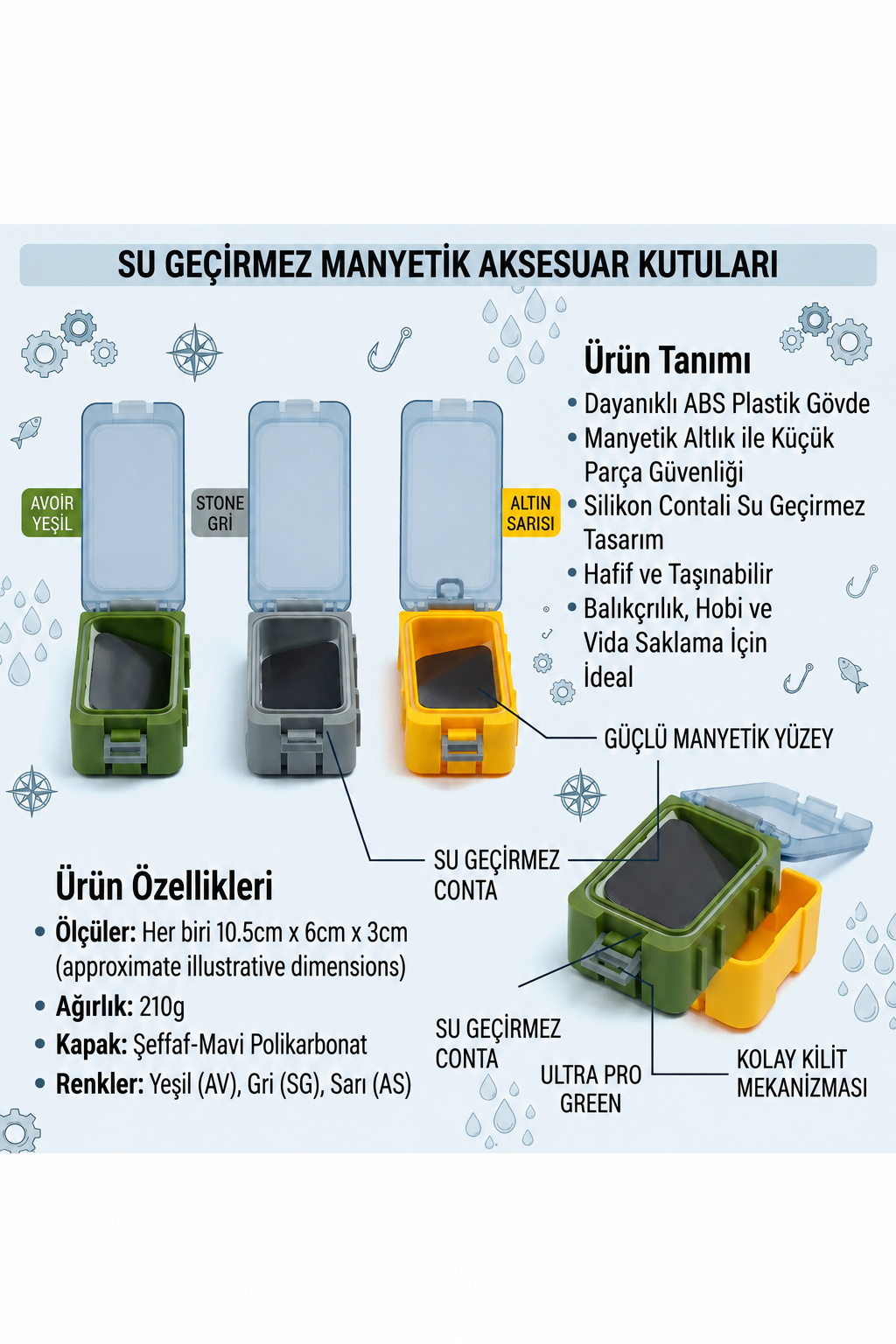 Avlivari Mıknatıslı Aksesuar Kutu
