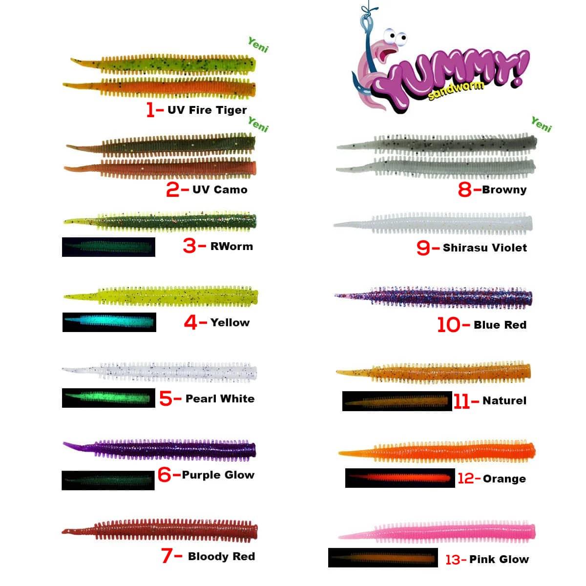 Fujin Yummy Sandworm 7cm Lrf At Çek Silikon Yem