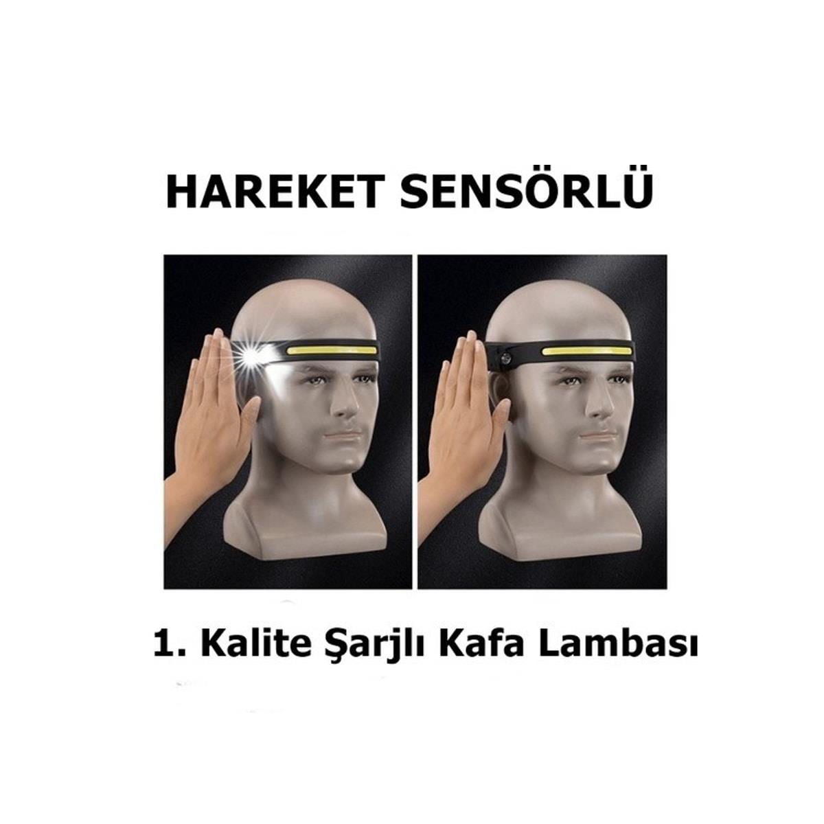 Gold Orion KM-211 Hareket Sensörlü 42 LED 1200 Lmn Şarjlı Kafa Lambası - 6 Mod Süper Parlak