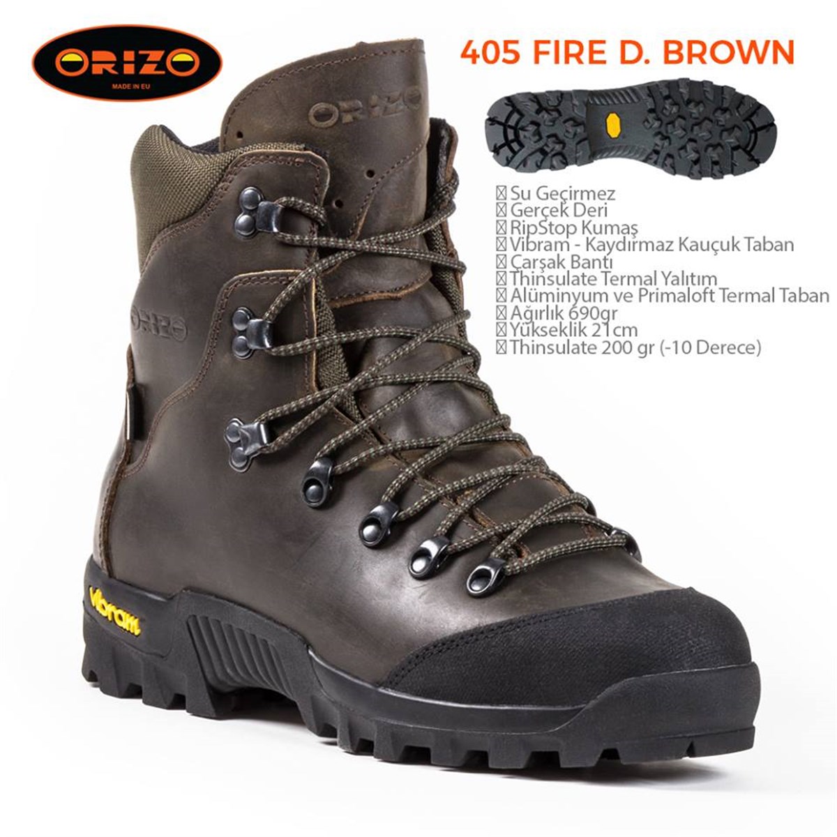 Orizo 405 Fire Dark Brown Bot