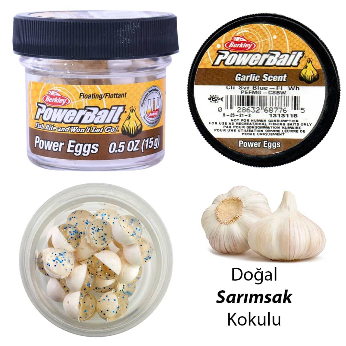 PowerBait Power Eggs Magnum Floating Sahte Balık Yemi / Clr Svr Blue - Fl White