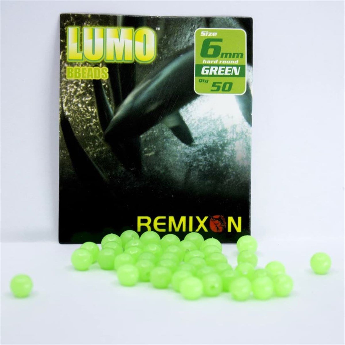 Remixon 6mm Yuvarlak Sert Boncuk Yeşil (50Adet)