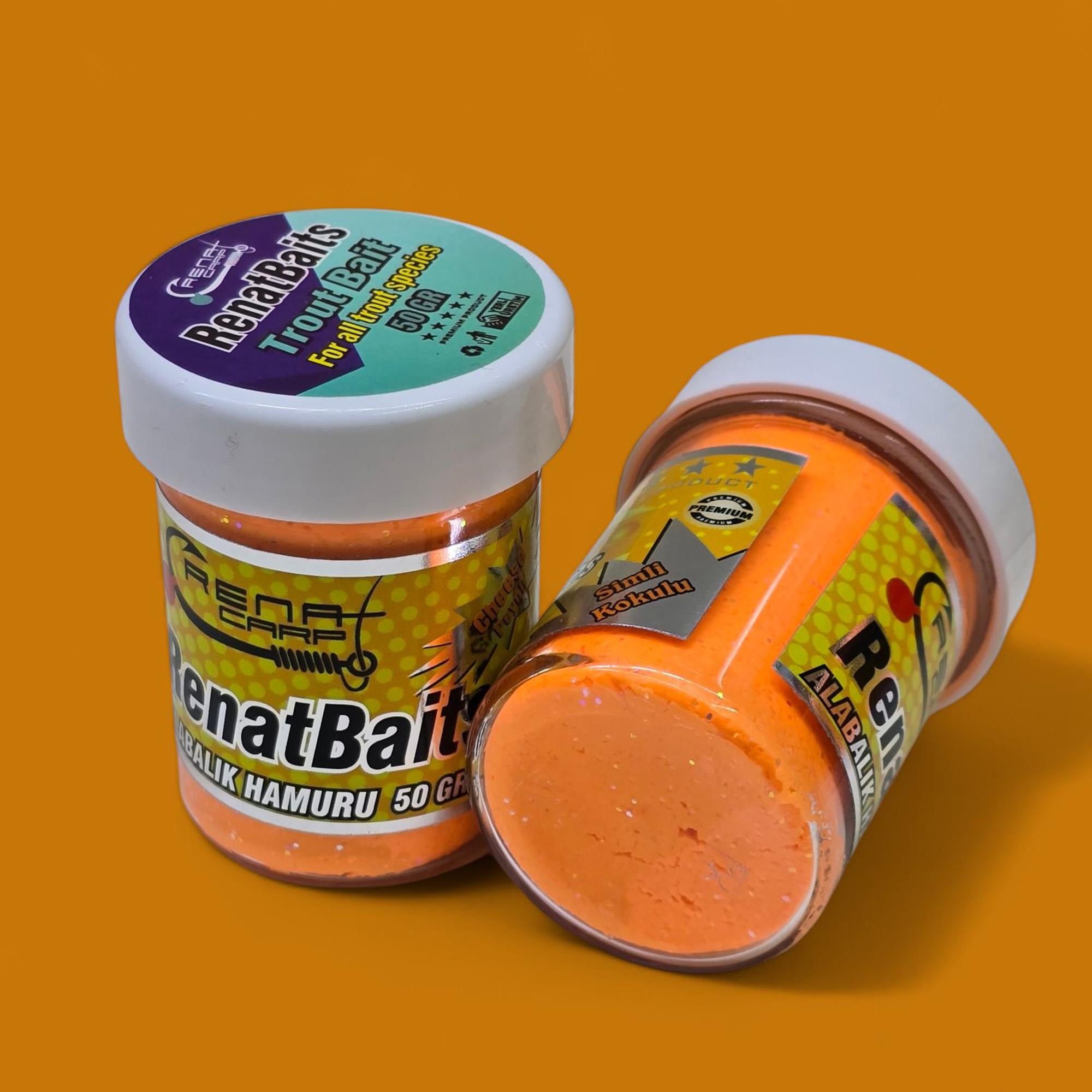 Renat Carp Bait Yeni Üretim Alabalık Hamuru Peynir Kokulu Yüzen 50 Gr - Turuncu