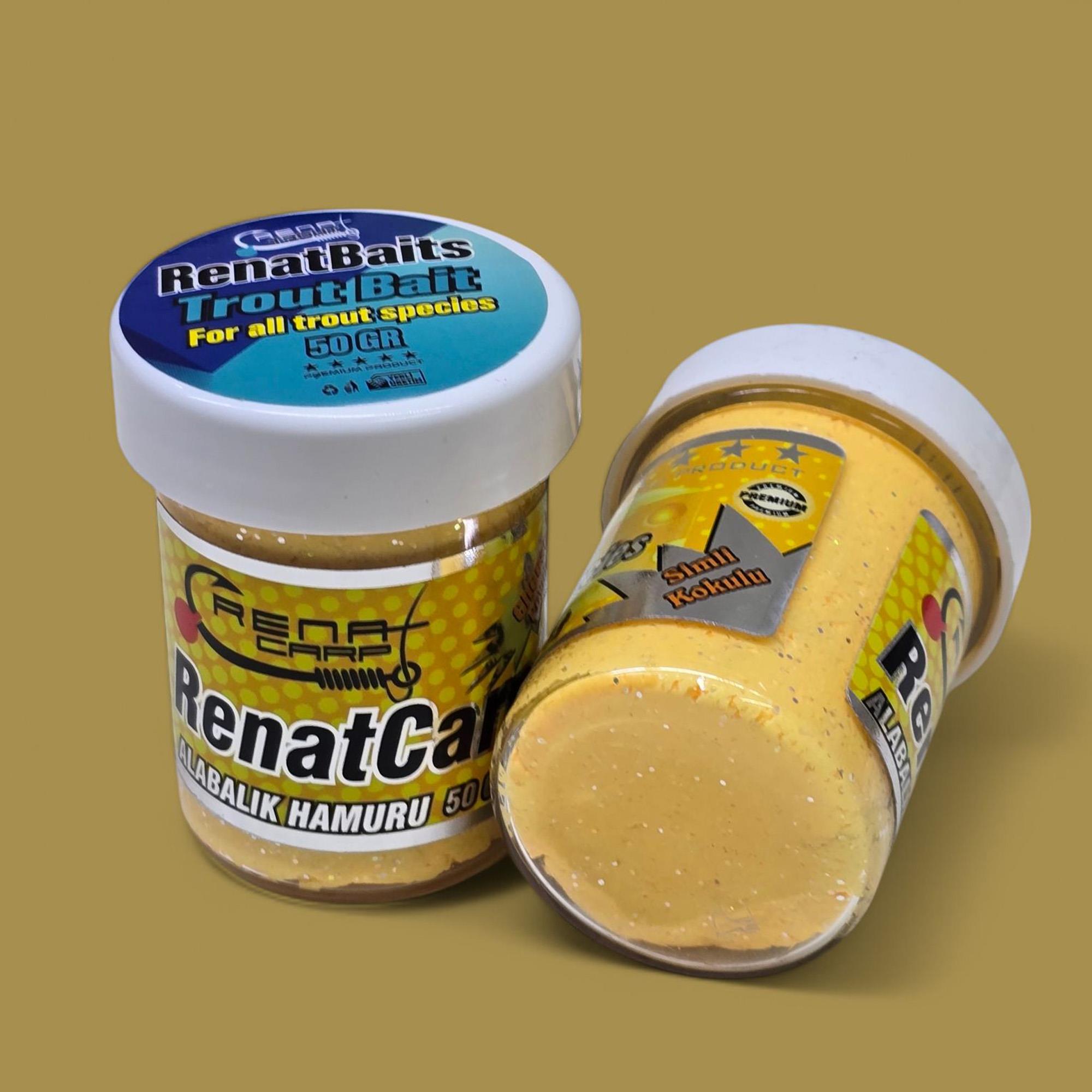 Renat Carp Bait Yeni Üretim Alabalık Hamuru Peynir Kokulu Yüzen 50 Gr - Sarı