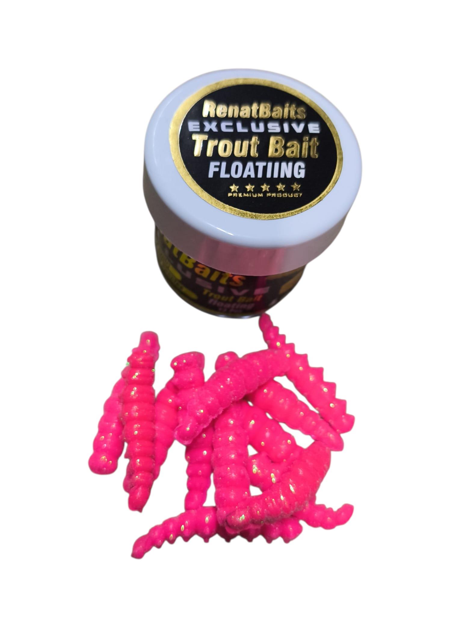 Renat Trout Bait Peynir Kokulu Silikon Larva Alabalık Yemi Pembe