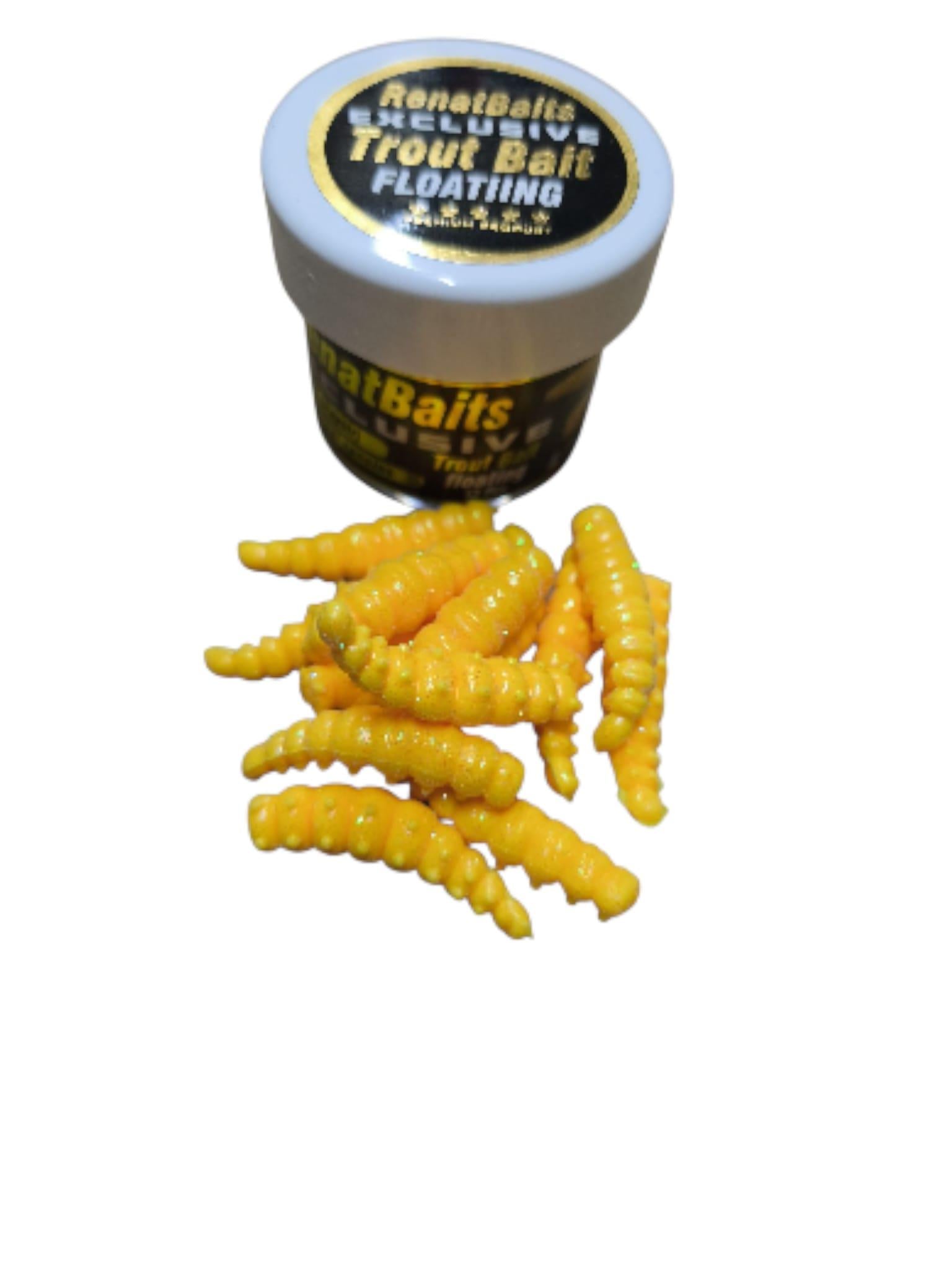 Renat Trout Bait Peynir Kokulu Silikon Larva Alabalık Yemi Sarı