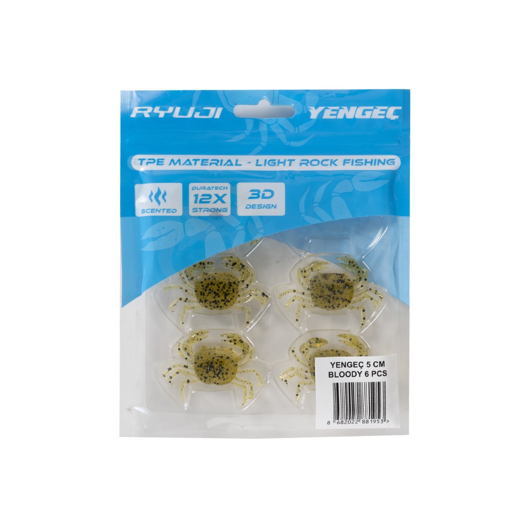 RYUJI YENGEÇ 5CM TPE SİLİKON, (6 ADET)