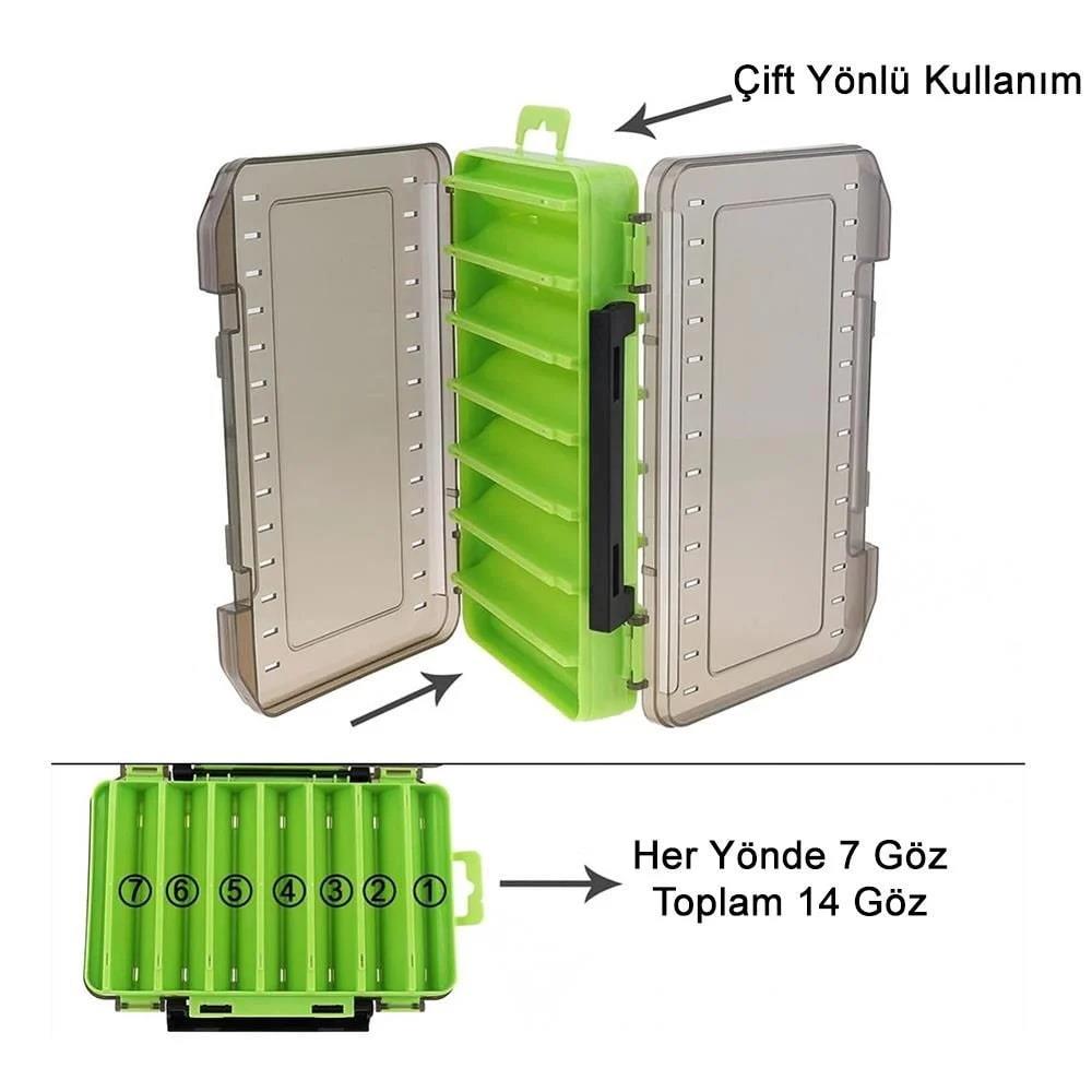 Sea Horse Lure Box Çift Taraflı Maket Kutusu Yeşil 110mm 