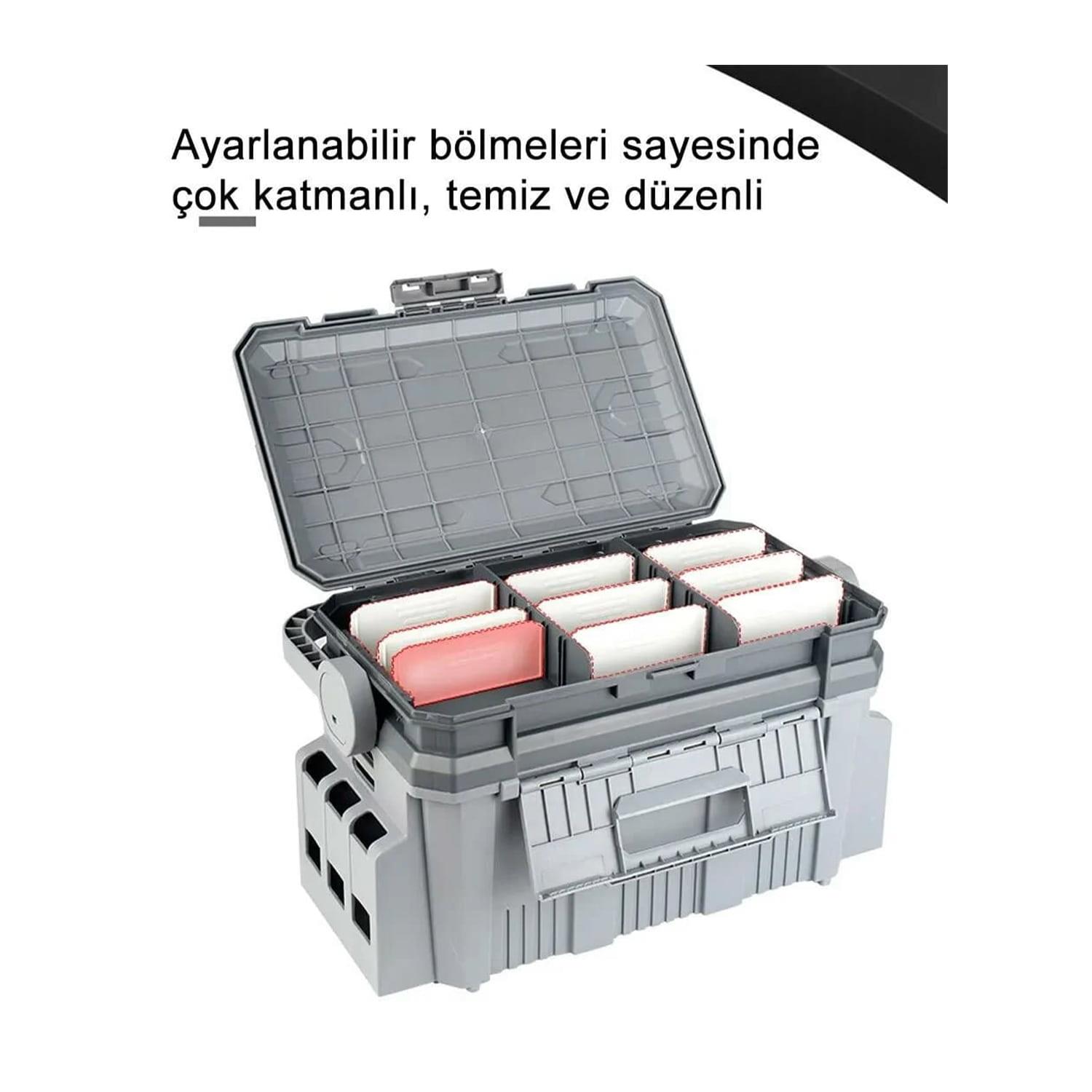Shufa Çift Katlı Ekstra Dayanıklı Profesyonel Balıkçı Kutu Çanta 19,5L - Siyah