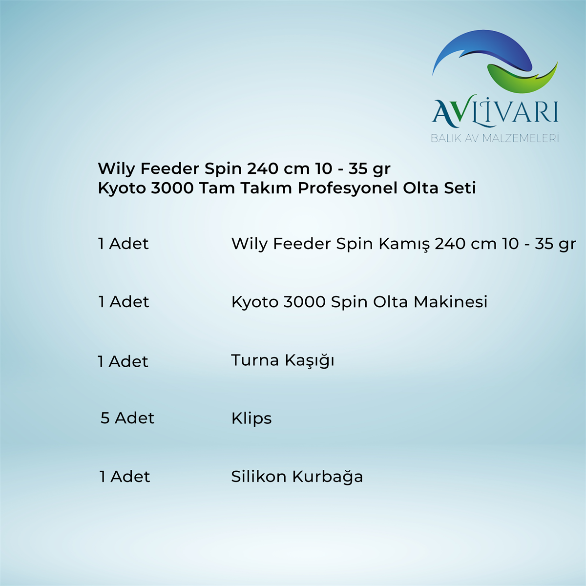 Wily Feeder Spin 240 cm 10 - 35 gr Kyoto 3000 Tam Takım Profesyonel Tatlı Su Olta Seti