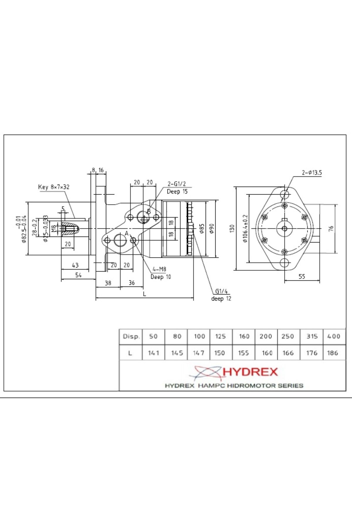 Hidrolik Orbit Motor - HAMP 80C