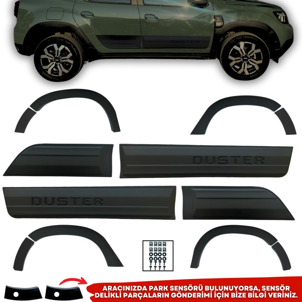 Dacia Duster Ferrous Kapı ve Çamurluk Koruma Dodik Seti 2018 ve Üstü