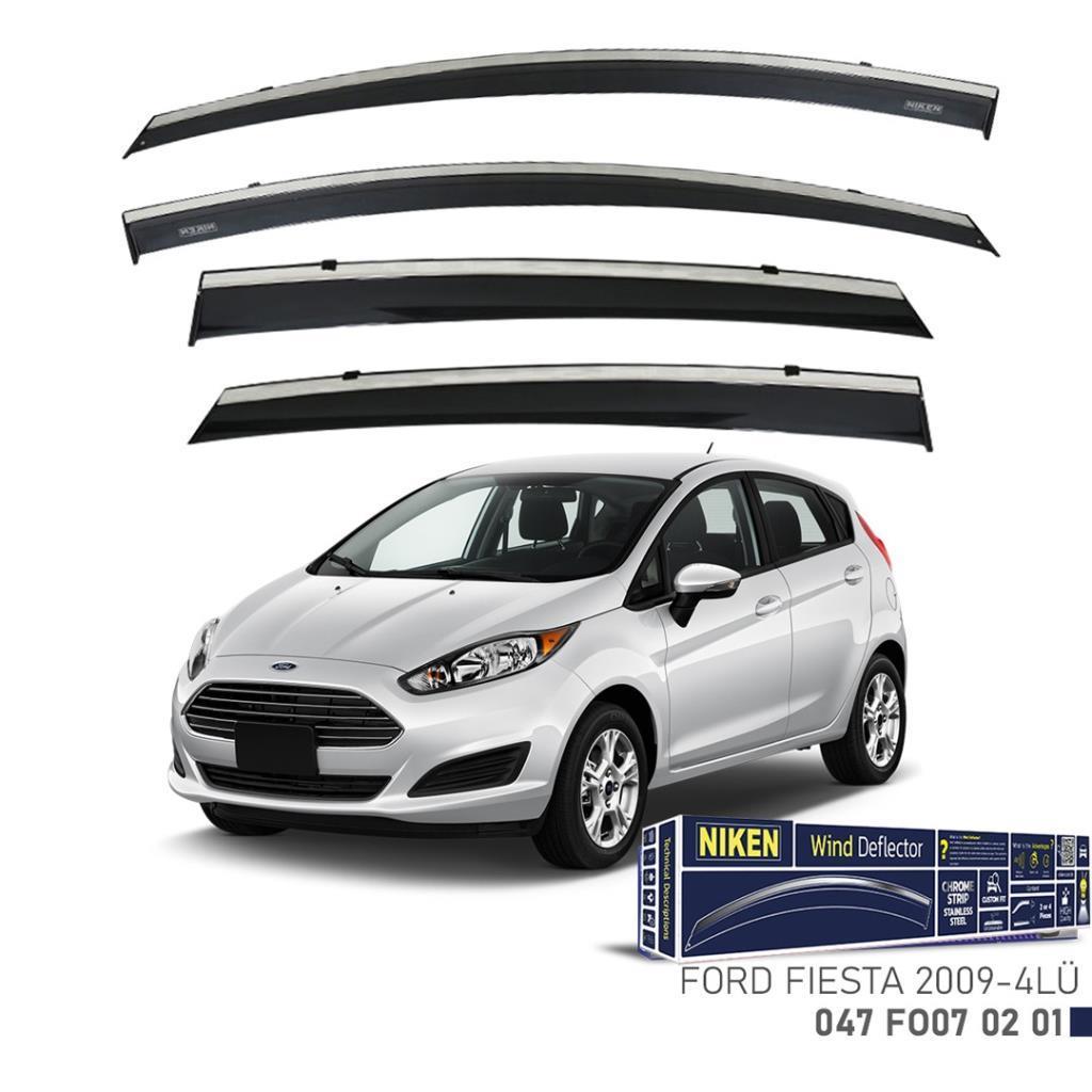 Ford Fiesta Niken Kromlu Cam Rüzgarlığı 4lü Set 2009 2018 