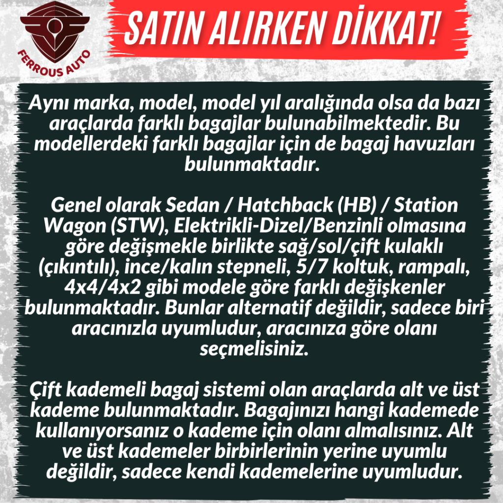 Ford Focus 3 Sedan İnce Zemin Ferrous 3D Bagaj Havuzu 2011 2014