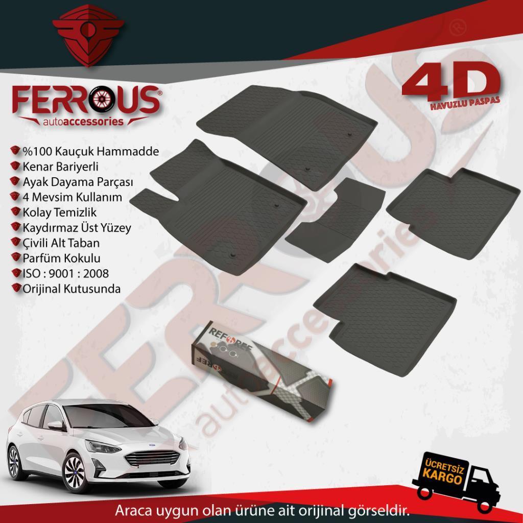 Ford Focus 5 Sedan Refref 4D Paspas Siyah ve İnce Stepne Bagaj 2019 Üstü
