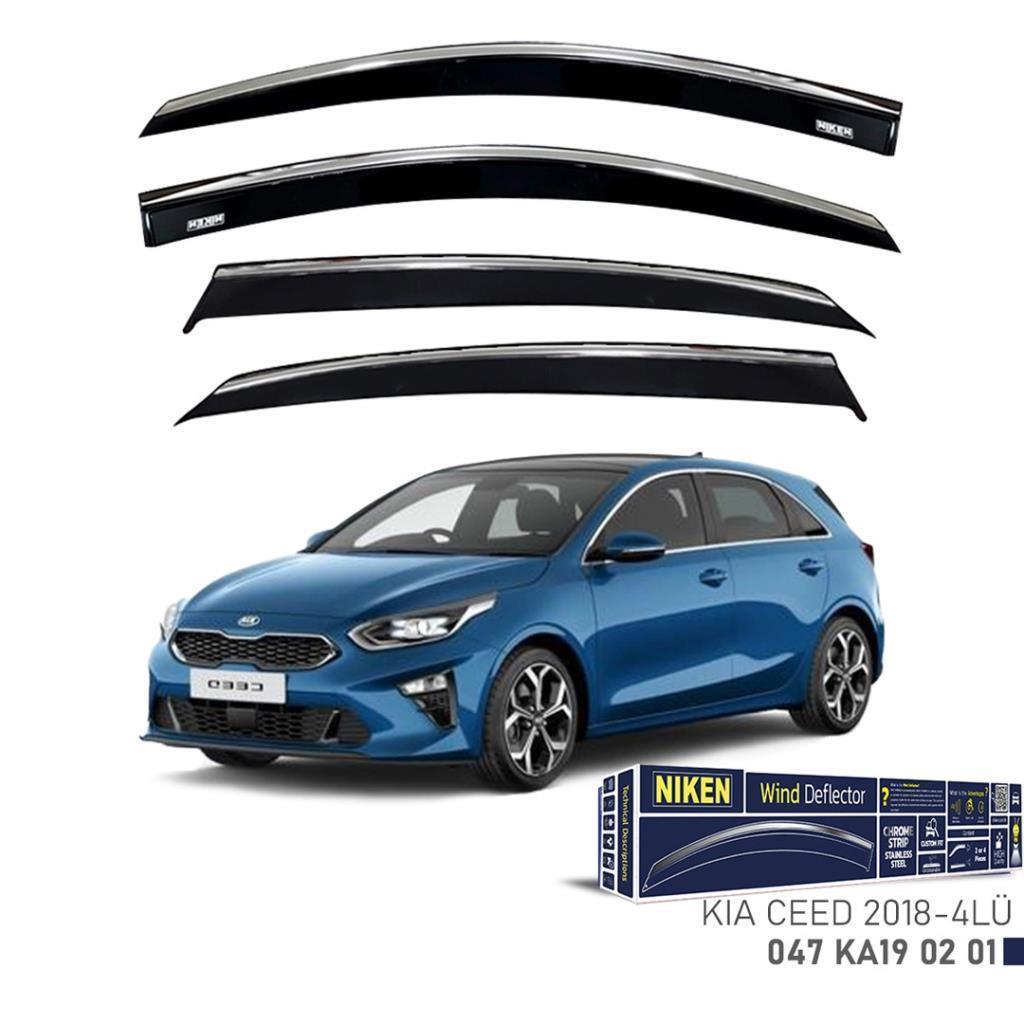 Kia Ceed Niken Kromlu Cam Rüzgarlığı 4lü Set 2018 ve Üstü