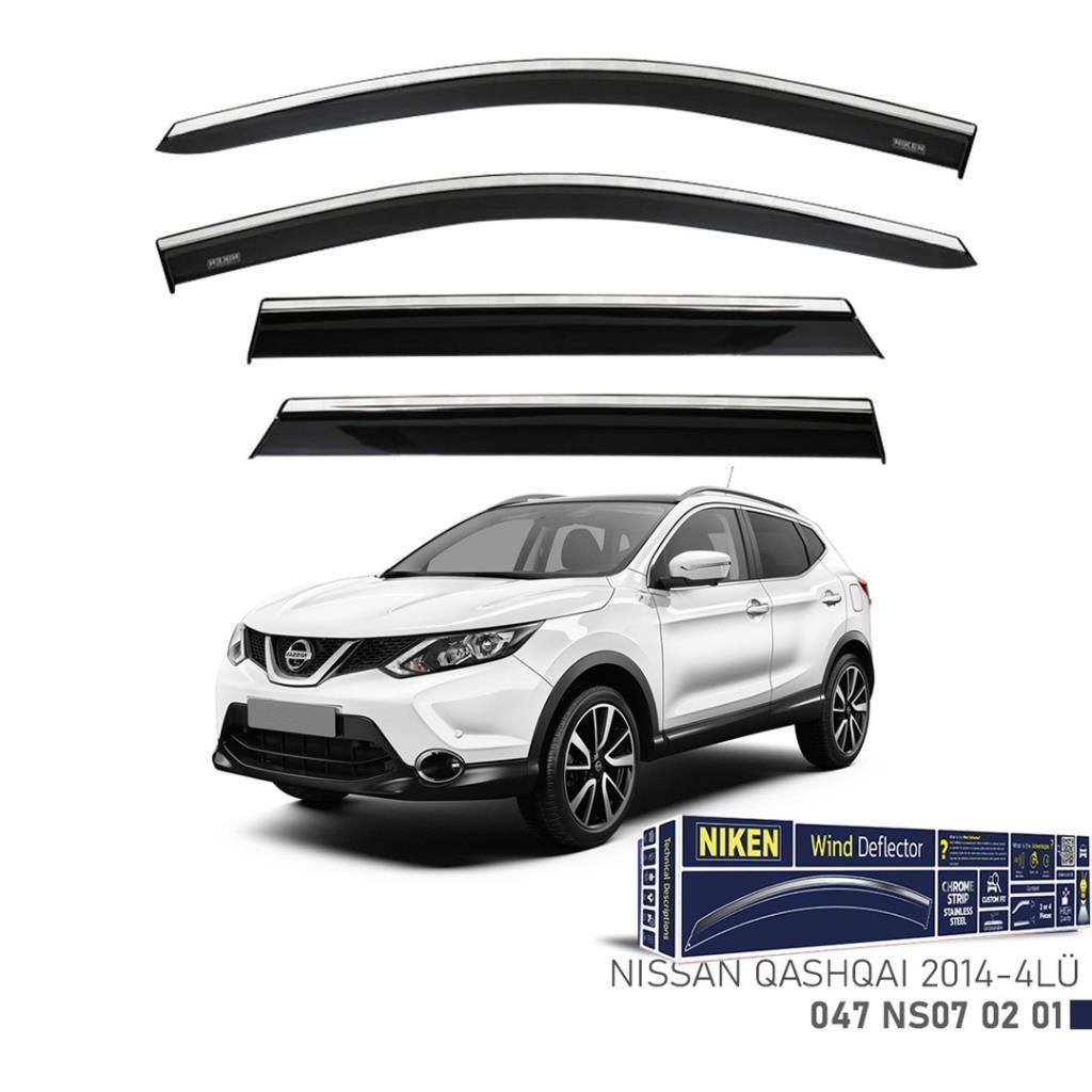 Nissan Qashqai Niken Kromlu Cam Rüzgarlığı 4lü Set 2014 2020 