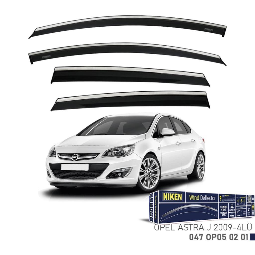Opel Astra J HB Niken Kromlu Cam Rüzgarlığı 4lü Set 2009 ve Üstü
