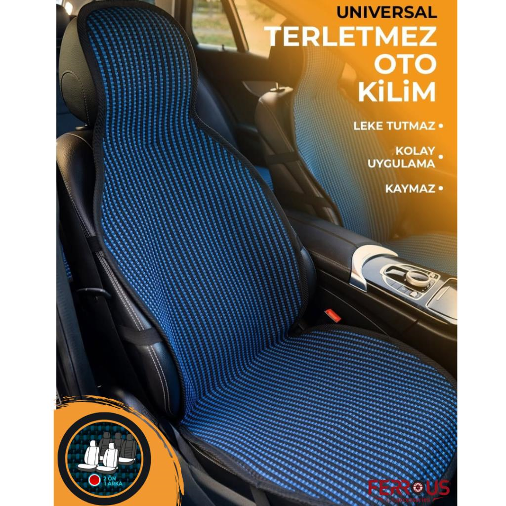 Oto Koltuk Koruyucu Kılıf Terletmez Kilim Seti 2 Ön+1 Arka 3lü Set Universal