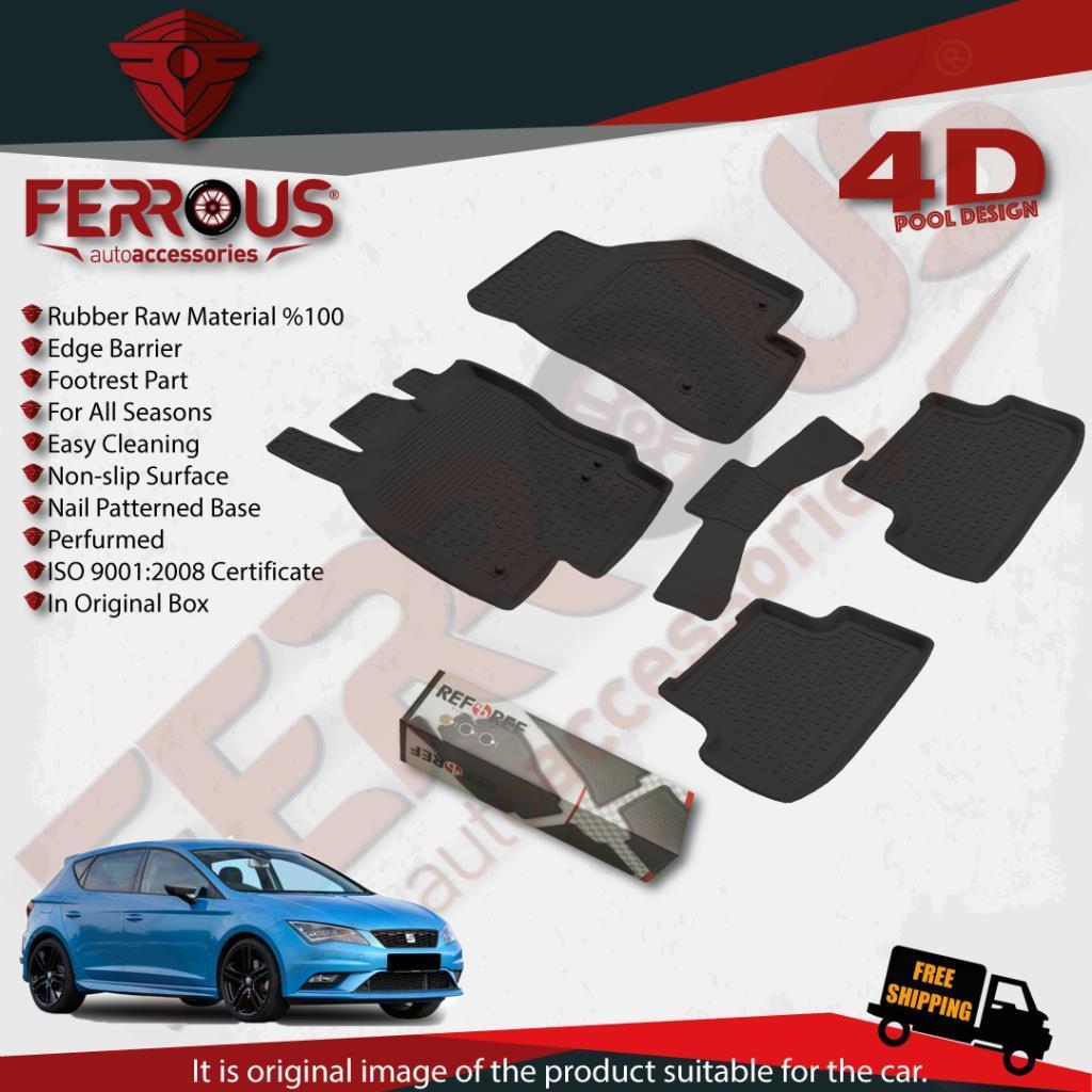 Seat Leon MK3 Refref 4D Havuzlu Kauçuk Paspas 2013 ve Üstü Siyah