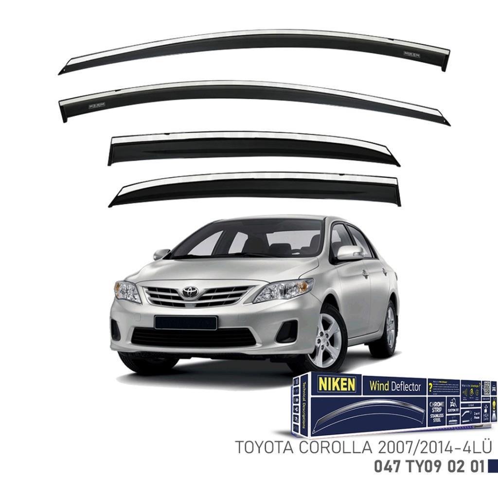 Toyota Corolla Niken Kromlu Cam Rüzgarlığı 4lü Set 2007 2014 