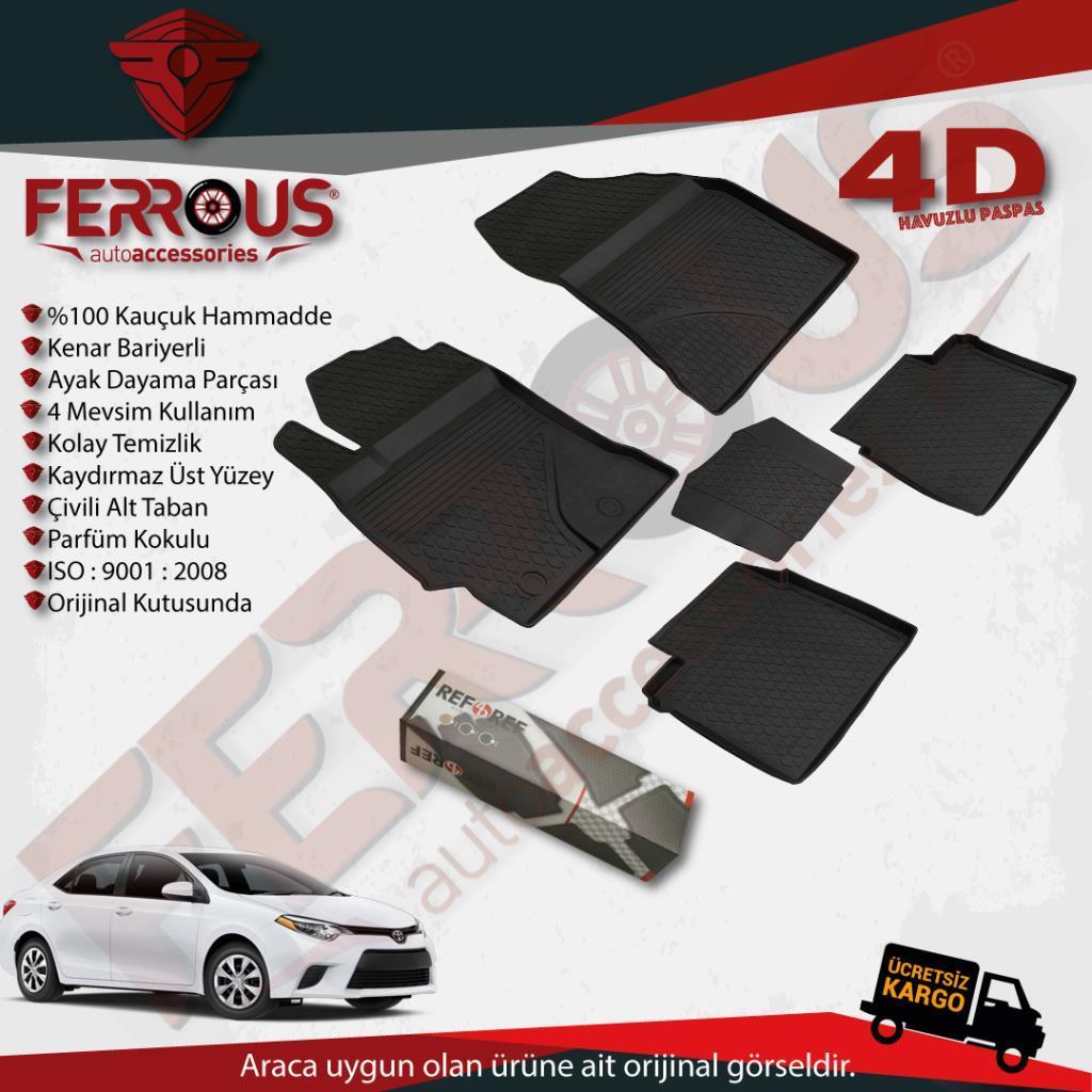 Toyota Corolla Refref 4D Paspas Siyah ve Refref 4D Bagaj Havuzu 2013 2018