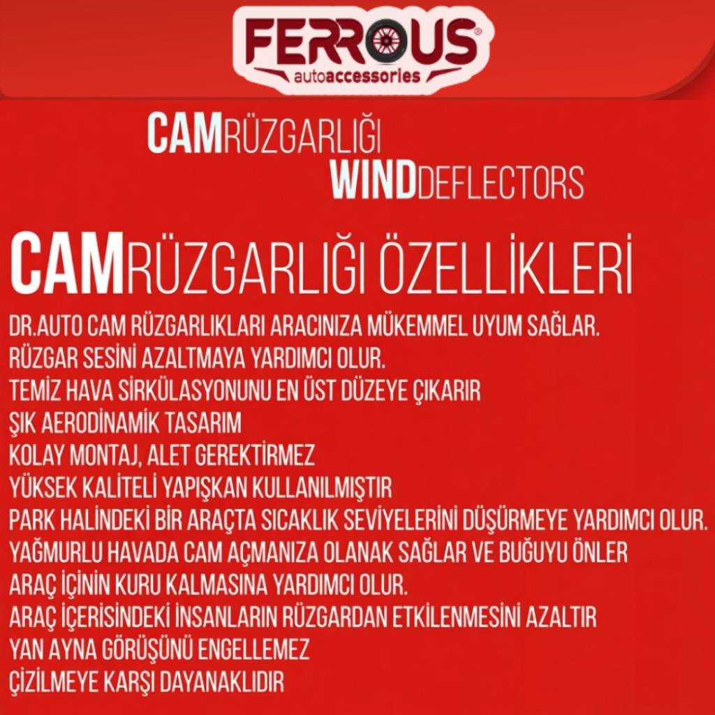 Toyota Proace City Ferrous Cam Rüzgarlığı 4lü 2019 ve Üstü