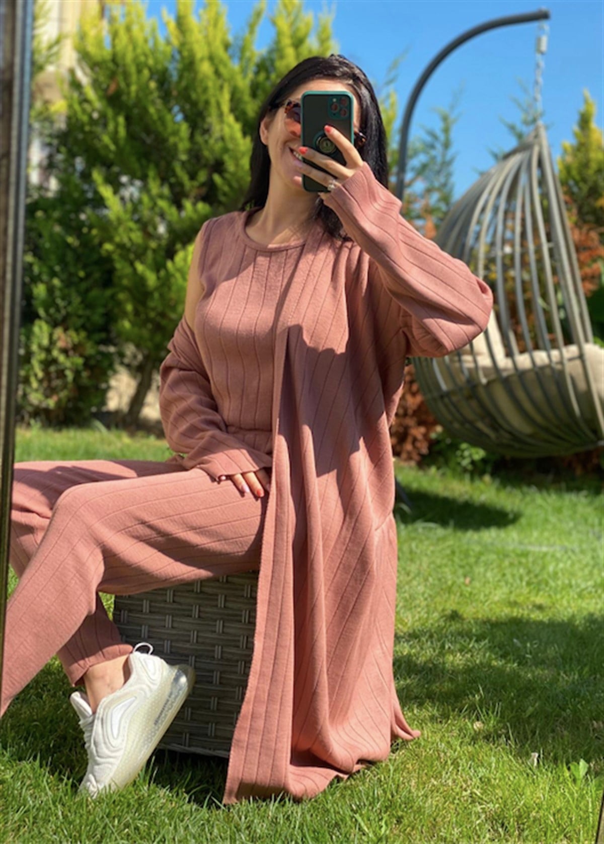 3'lü Triko Gül Renk Takım