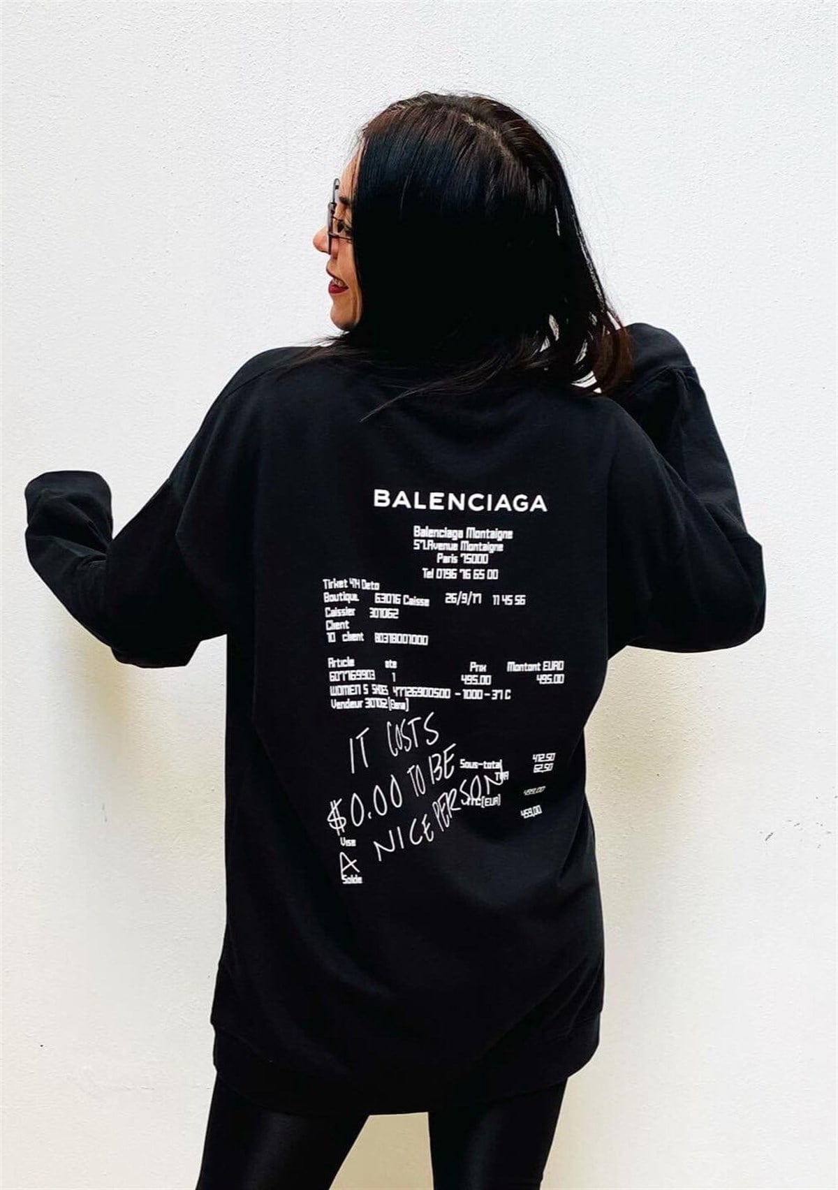Balanciaga Pamuklu Siyah Tunik Sweat