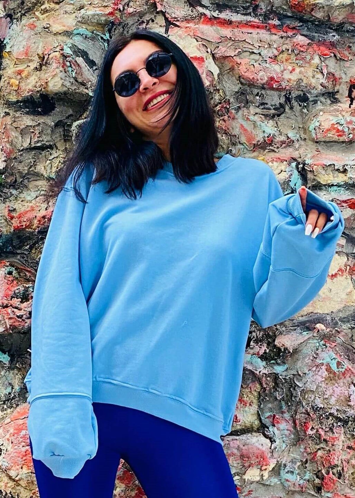 Bebe Mavisi Rahat Kalıp Sweat