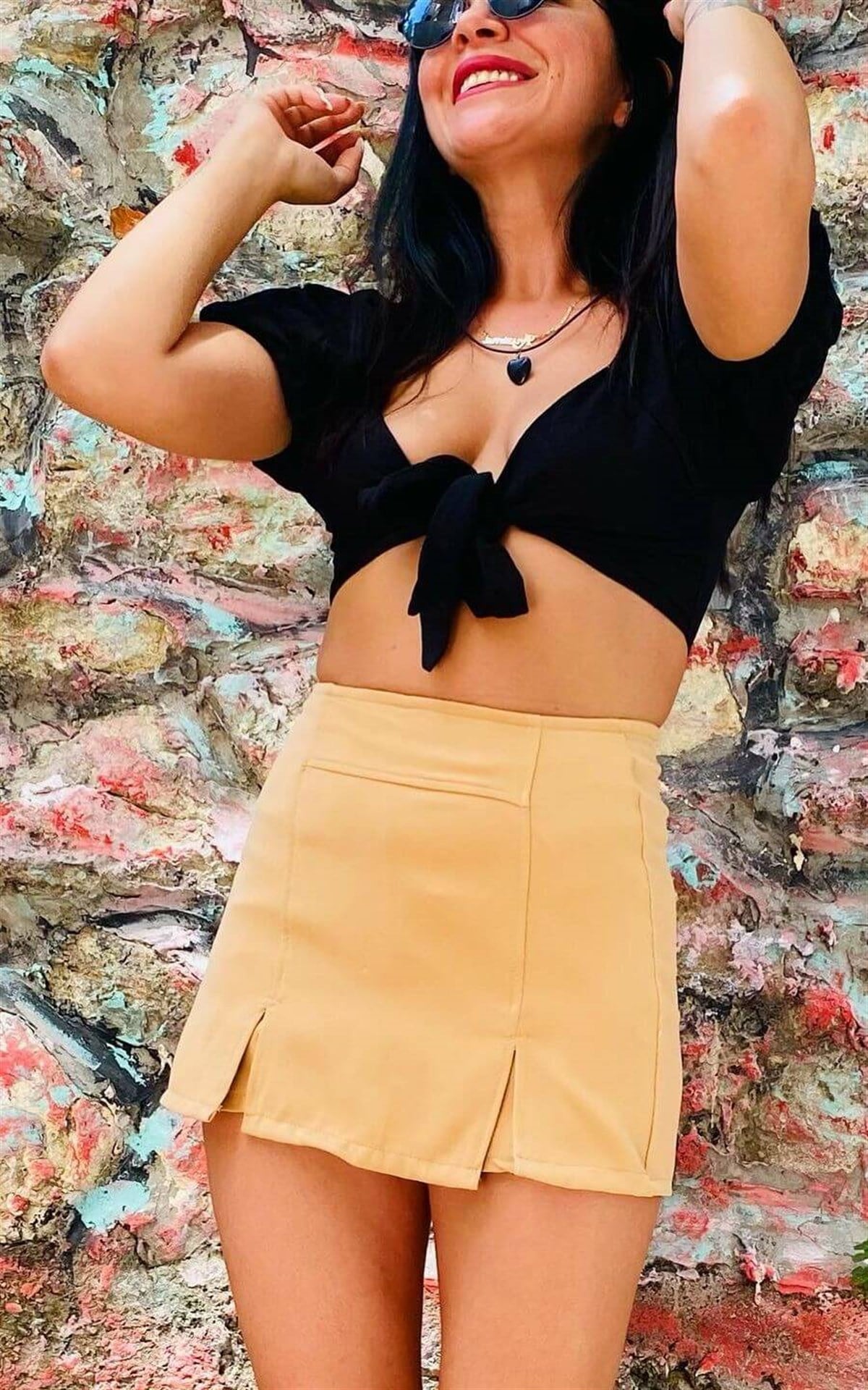 Bershka Model Camel Rengi Şort Etek