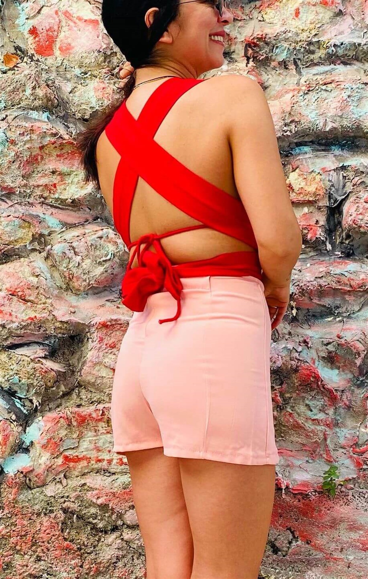 Bershka Model Gül Rengi Şort Etek