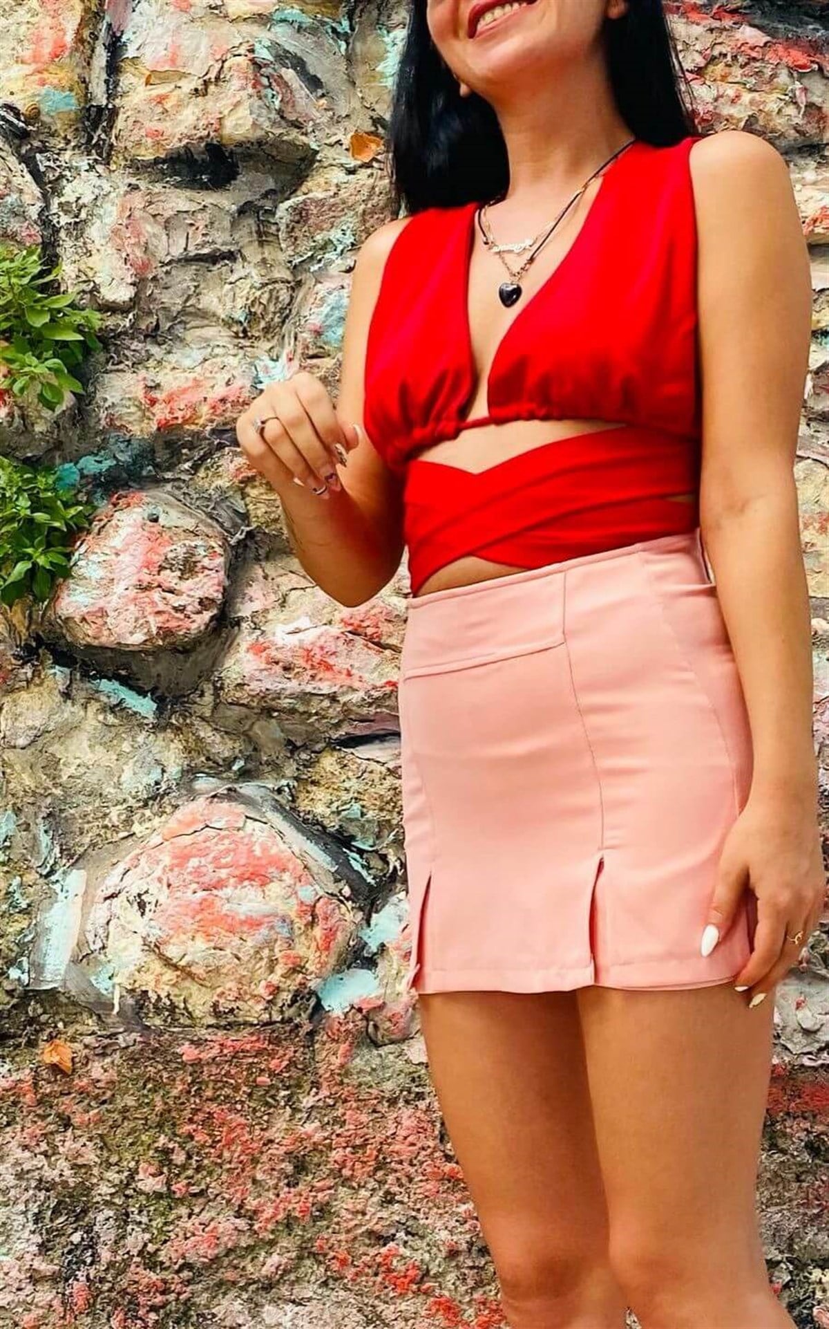 Bershka Model Gül Rengi Şort Etek
